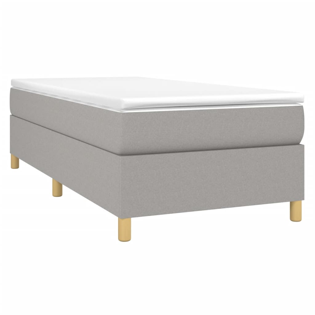 Boxspring bed 100x200 cm stof lichtgrijs is nu te koop bij PeponiXL, paradijselijk wonen!