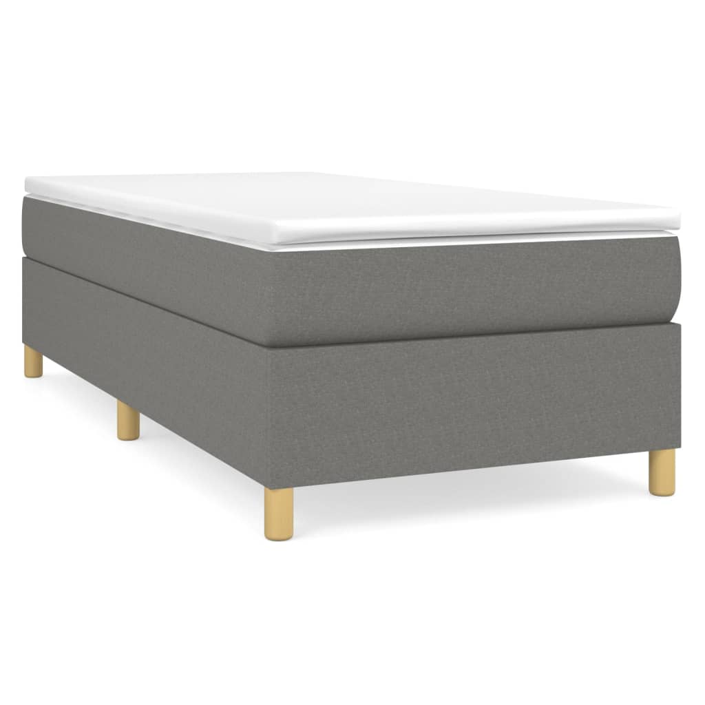 Boxspring bed 100x200 cm stof donkergrijs is nu te koop bij PeponiXL, paradijselijk wonen!
