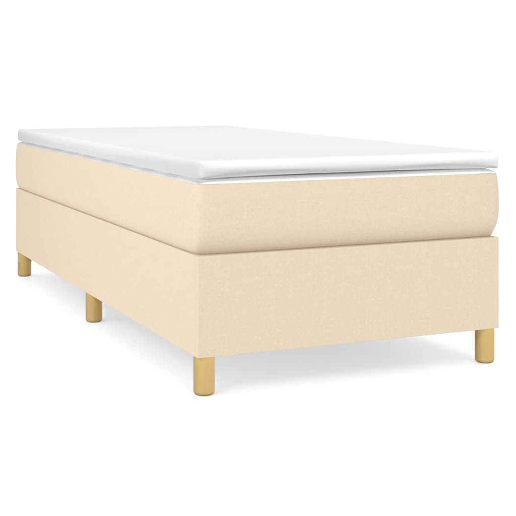 Boxspring bed 100x200 cm stof crèmekleurig is nu te koop bij PeponiXL, paradijselijk wonen!