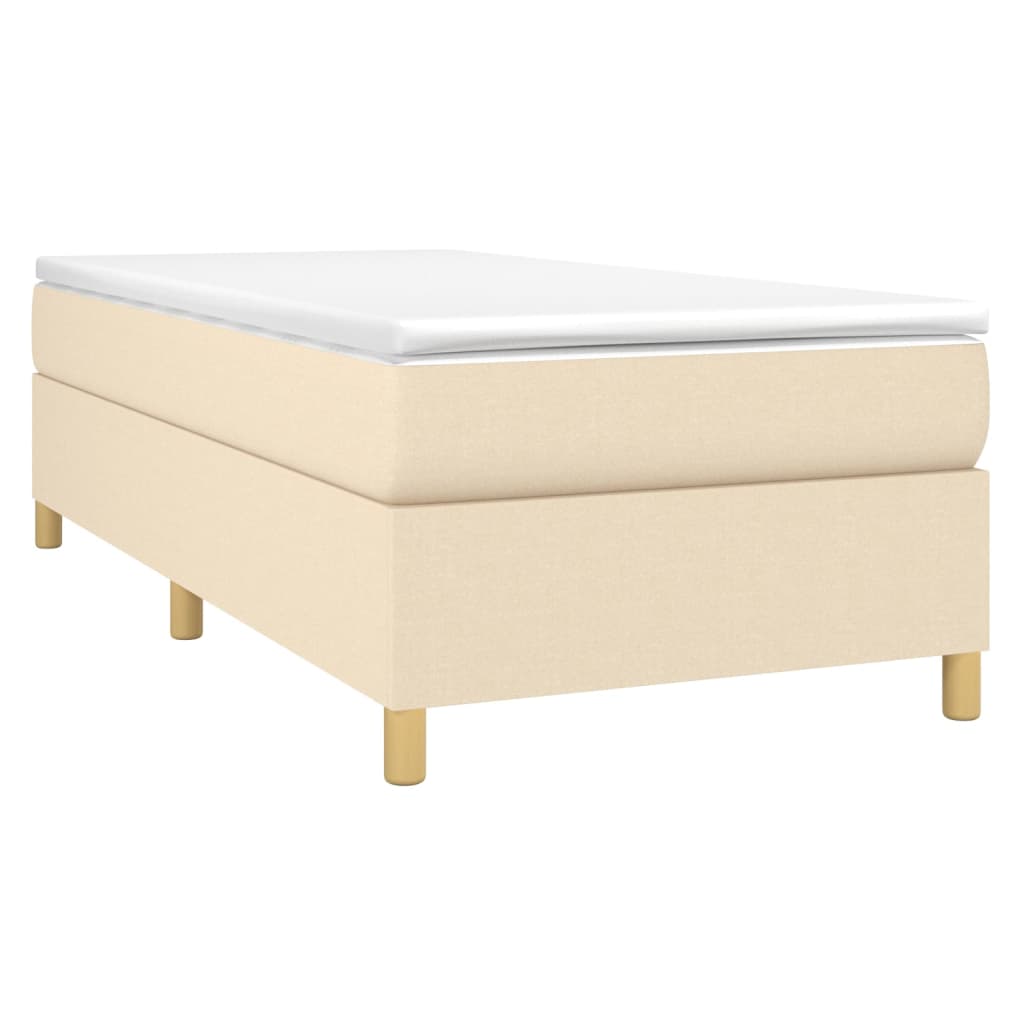 Boxspring bed 100x200 cm stof crèmekleurig is nu te koop bij PeponiXL, paradijselijk wonen!