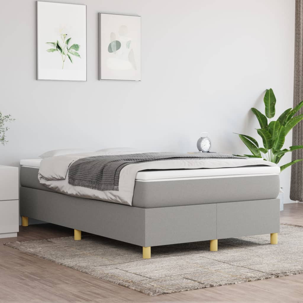 Boxspring bed 120x200 cm stof lichtgrijs is nu te koop bij PeponiXL, paradijselijk wonen!