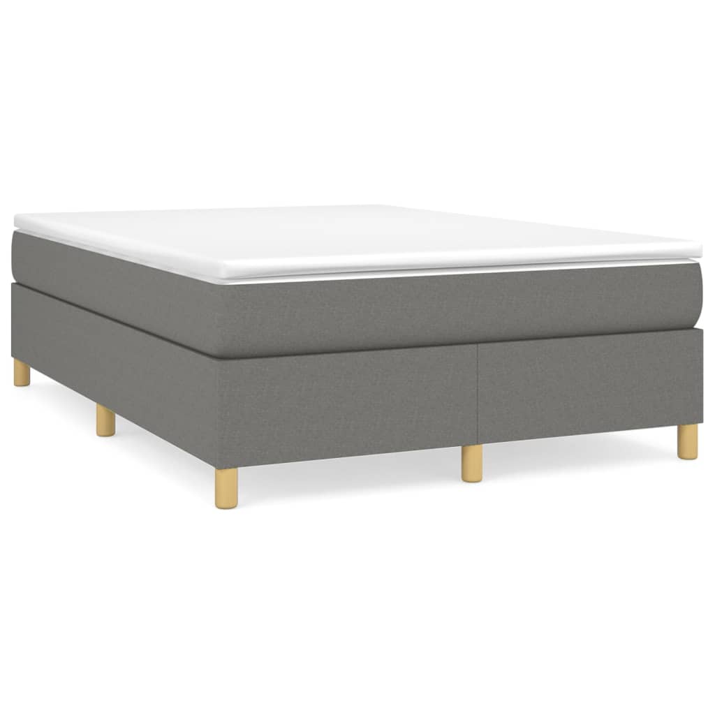 Boxspring bed stof donkergrijs 140x190 cm is nu te koop bij PeponiXL, paradijselijk wonen!