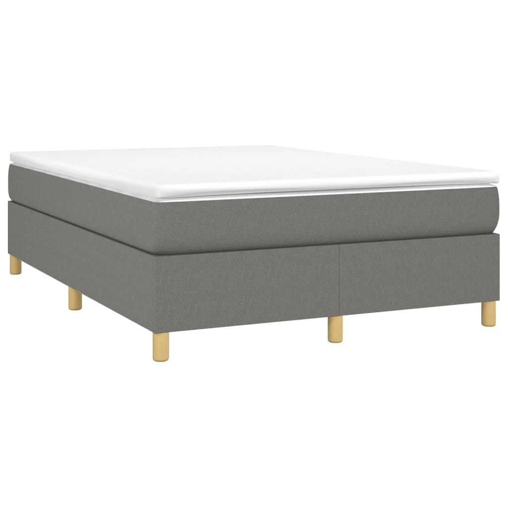 Boxspring bed stof donkergrijs 140x190 cm is nu te koop bij PeponiXL, paradijselijk wonen!