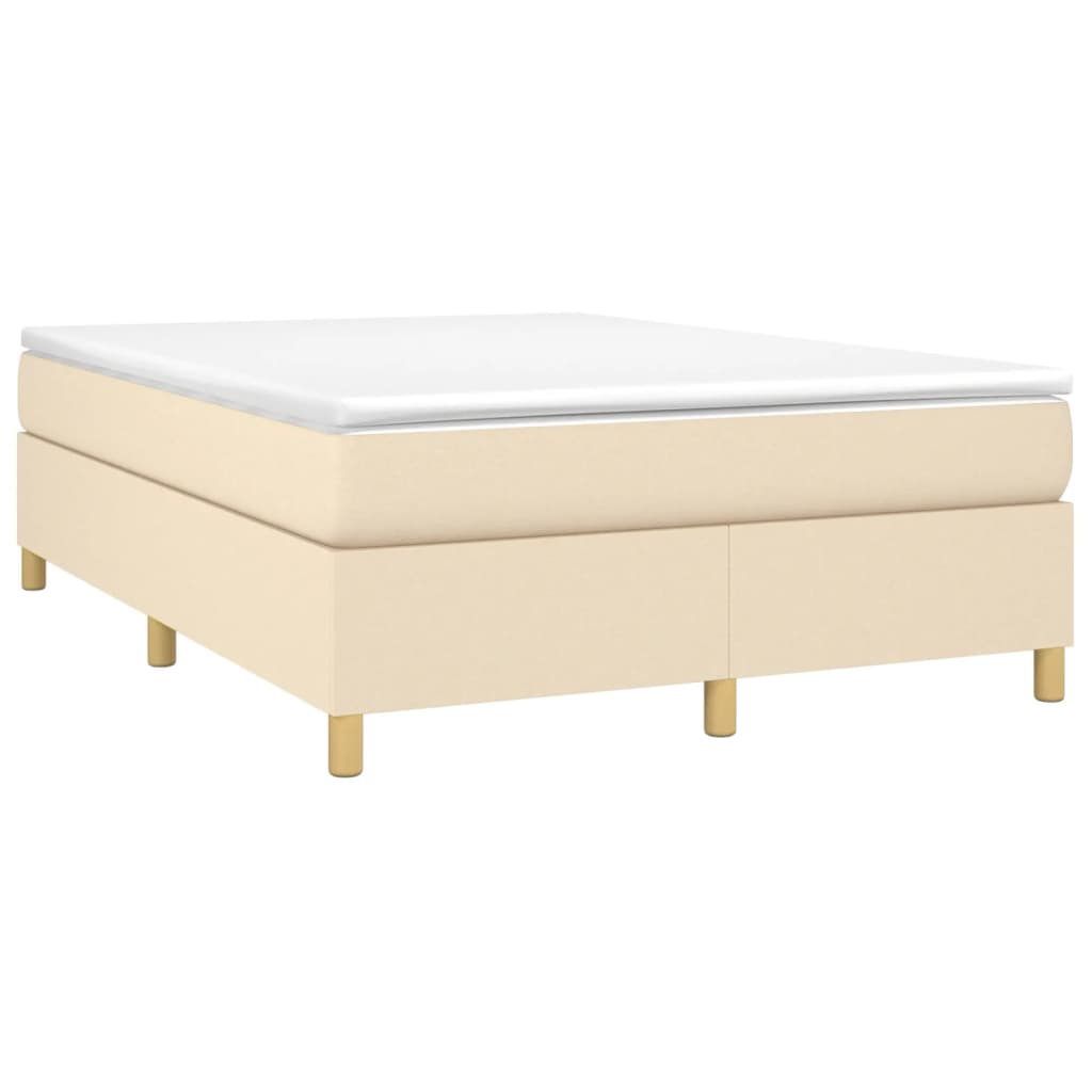 Boxspring bed stof crèmekleurig 140x190 cm is nu te koop bij PeponiXL, paradijselijk wonen!