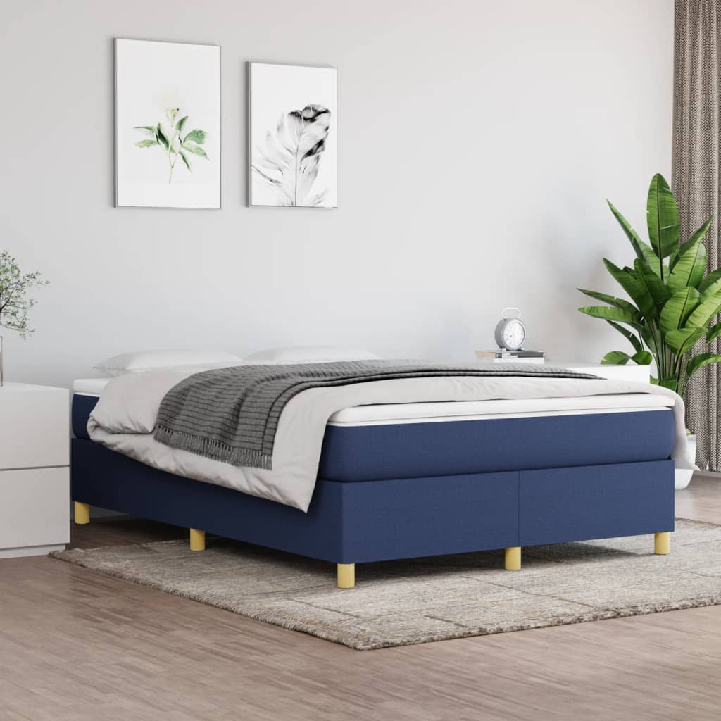 Boxspring bed stof blauw 140x200 cm is nu te koop bij PeponiXL, paradijselijk wonen!