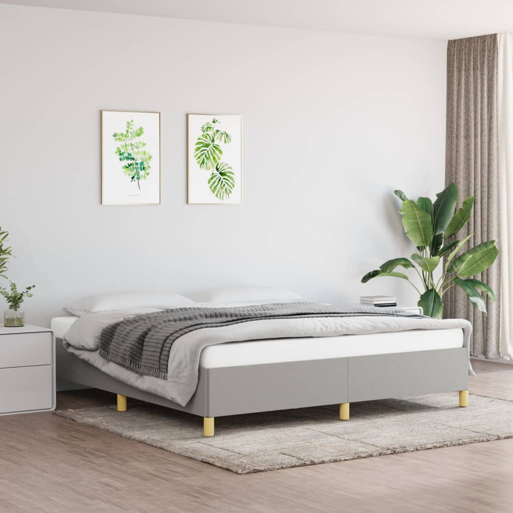 Boxspring bed stof lichtgrijs 160x200 cm is nu te koop bij PeponiXL, paradijselijk wonen!