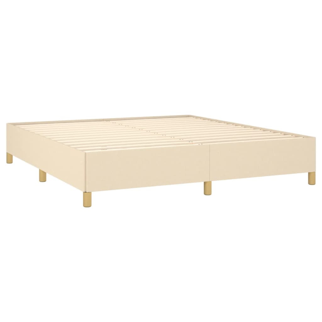 Boxspring bed stof crèmekleurig 180x200 cm is nu te koop bij PeponiXL, paradijselijk wonen!