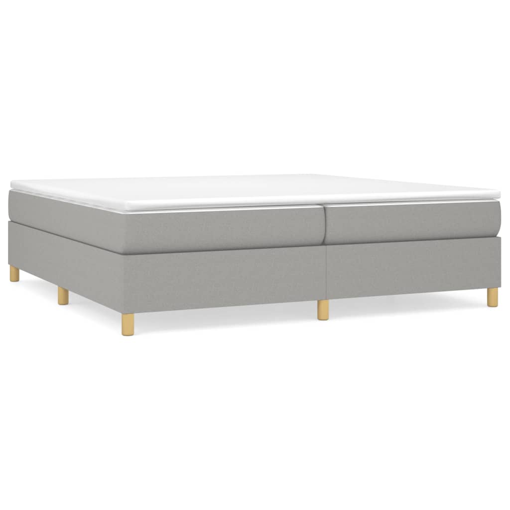 Boxspring bed stof lichtgrijs 200x200 cm is nu te koop bij PeponiXL, paradijselijk wonen!