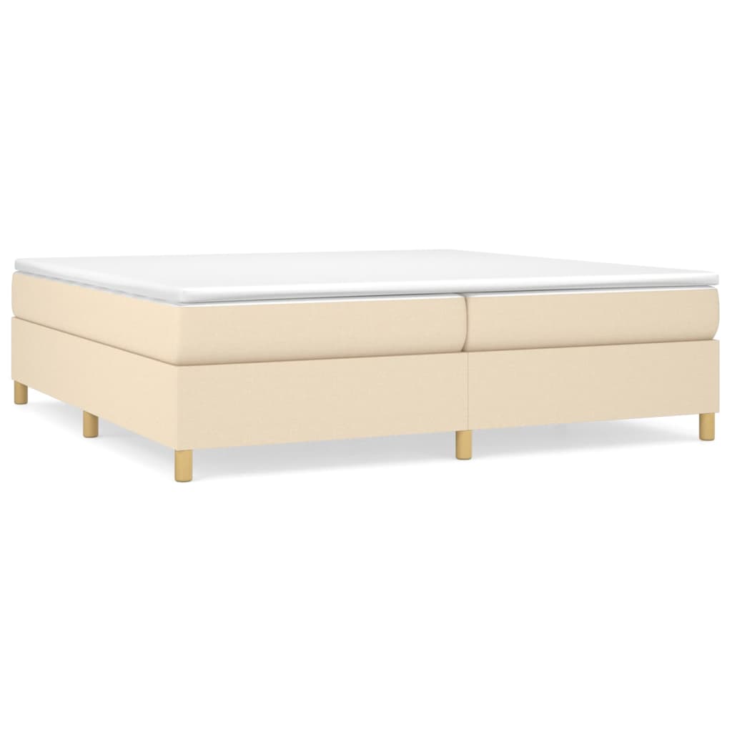 Boxspring bed stof crèmekleurig 200x200 cm is nu te koop bij PeponiXL, paradijselijk wonen!