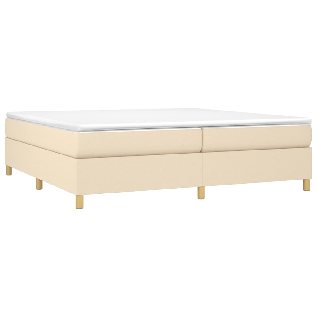 Boxspring bed stof crèmekleurig 200x200 cm is nu te koop bij PeponiXL, paradijselijk wonen!