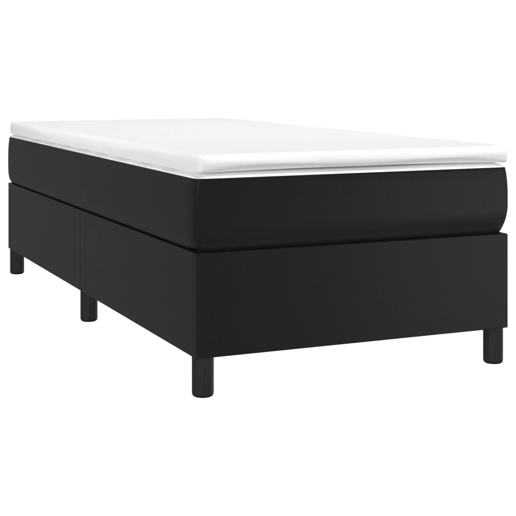 Boxspring bed kunstleer zwart 80x200 cm is nu te koop bij PeponiXL, paradijselijk wonen!
