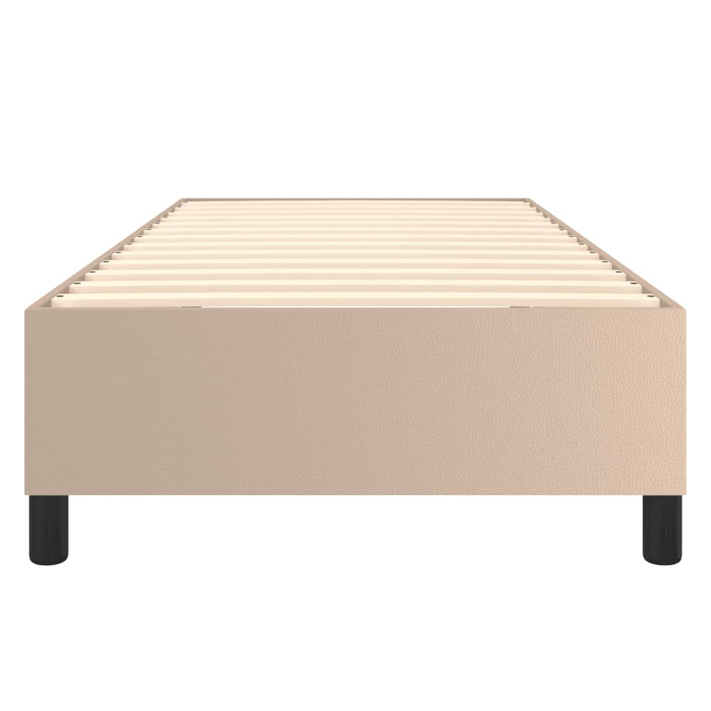 Boxspring bed kunstleer cappuccinokleurig 90x190 cm is nu te koop bij PeponiXL, paradijselijk wonen!