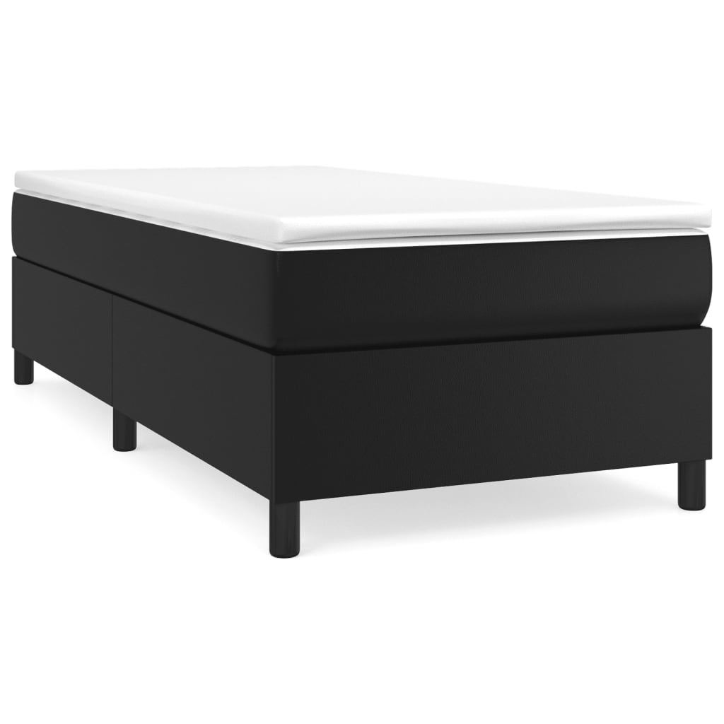 Boxspring bed kunstleer zwart 90x200 cm is nu te koop bij PeponiXL, paradijselijk wonen!