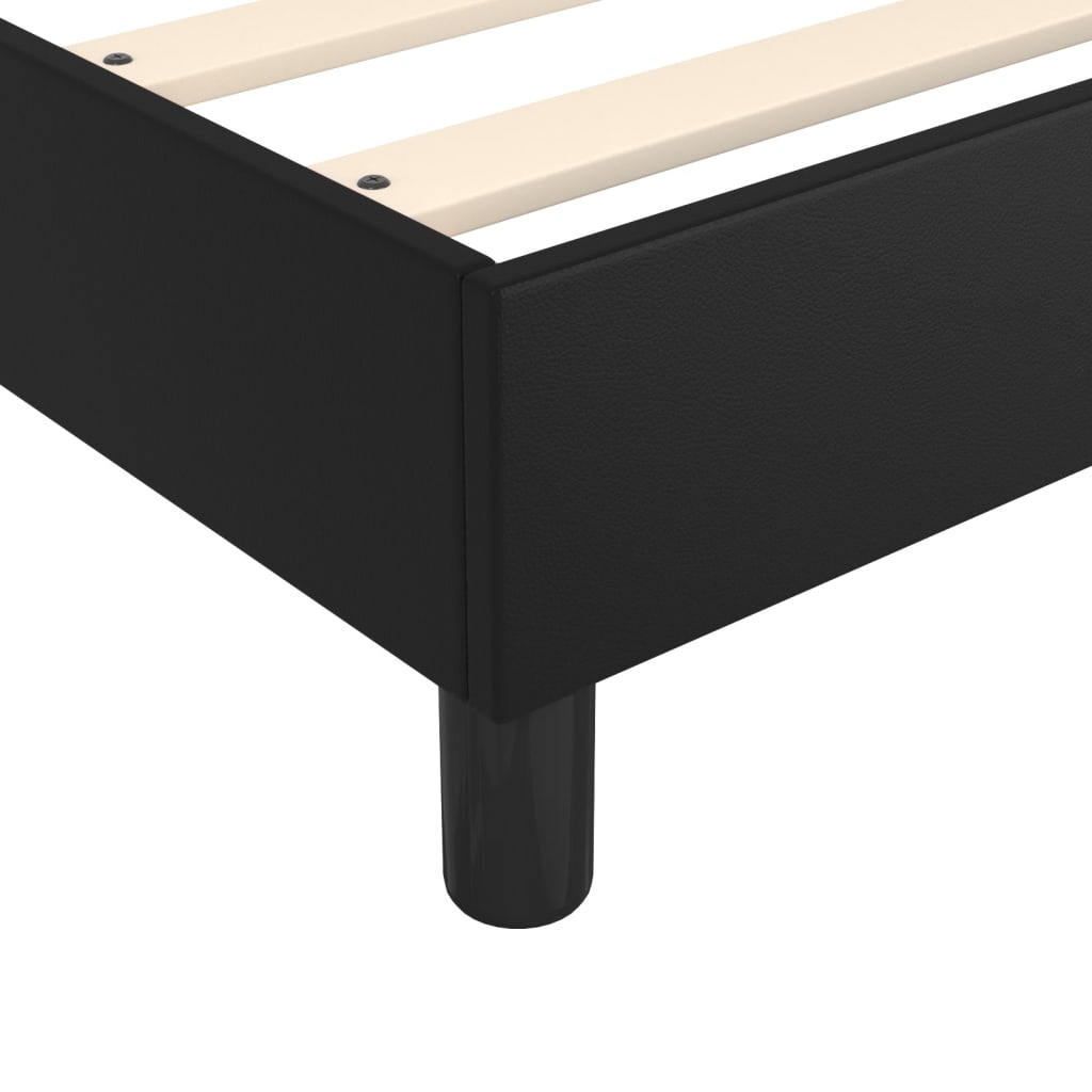 Boxspring bed kunstleer zwart 90x200 cm is nu te koop bij PeponiXL, paradijselijk wonen!