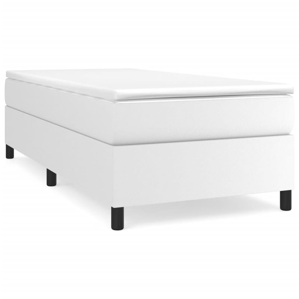 Boxspring bed kunstleer wit 90x200 cm is nu te koop bij PeponiXL, paradijselijk wonen!