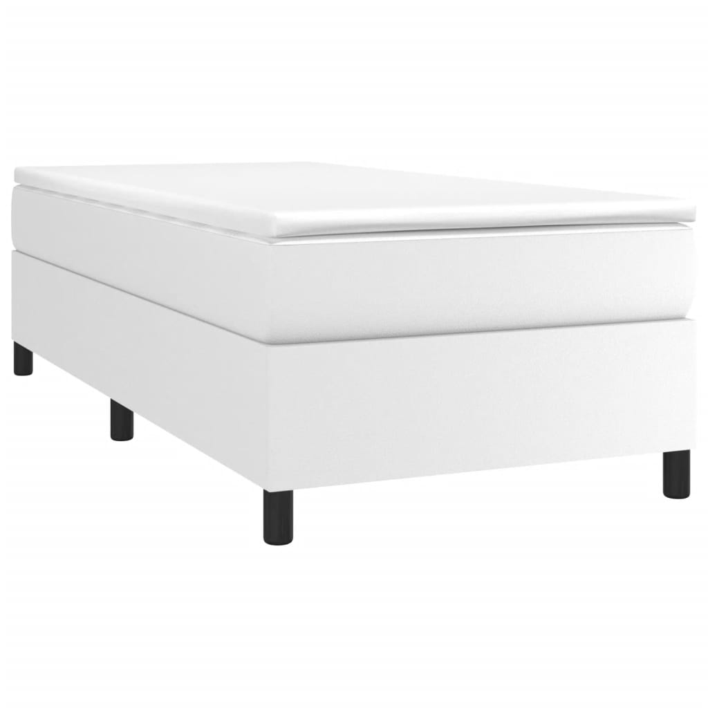 Boxspring bed kunstleer wit 90x200 cm is nu te koop bij PeponiXL, paradijselijk wonen!