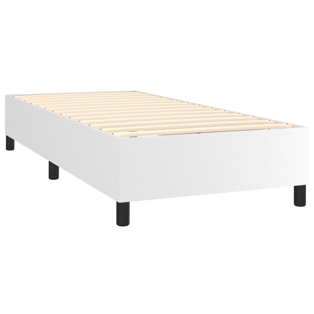 Boxspring bed kunstleer wit 90x200 cm is nu te koop bij PeponiXL, paradijselijk wonen!