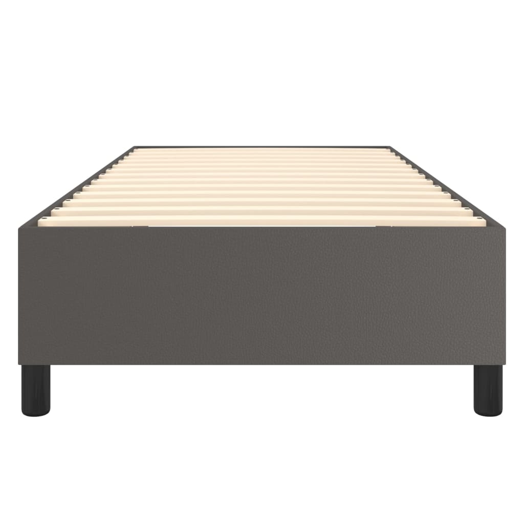 Boxspring bed kunstleer grijs 90x200 cm is nu te koop bij PeponiXL, paradijselijk wonen!