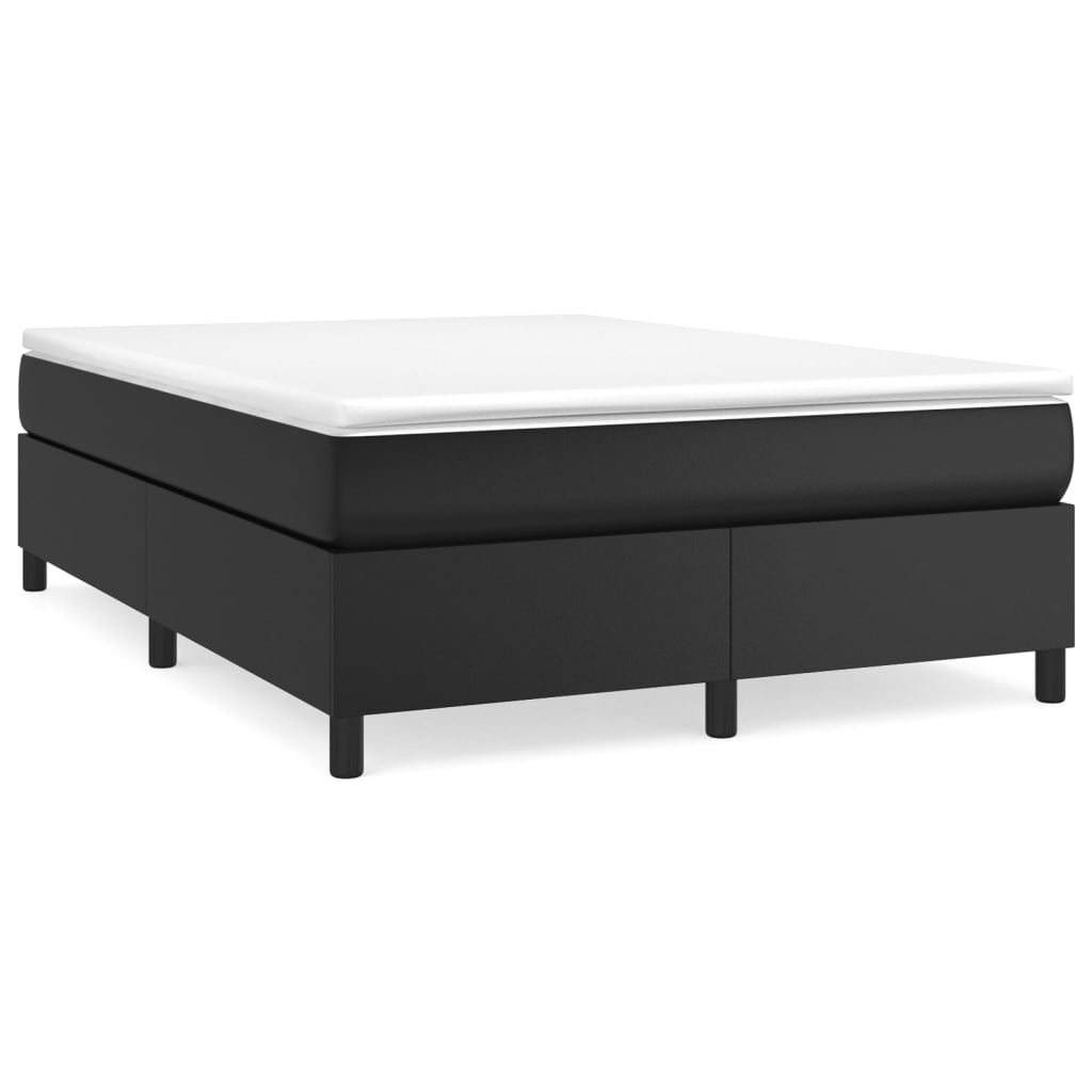 Boxspring bed kunstleer zwart 140x190 cm is nu te koop bij PeponiXL, paradijselijk wonen!