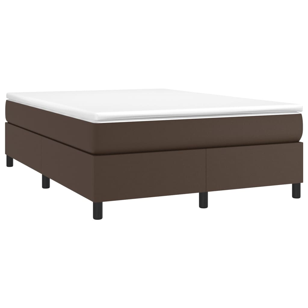 Boxspring bed kunstleer bruin 140x190 cm is nu te koop bij PeponiXL, paradijselijk wonen!