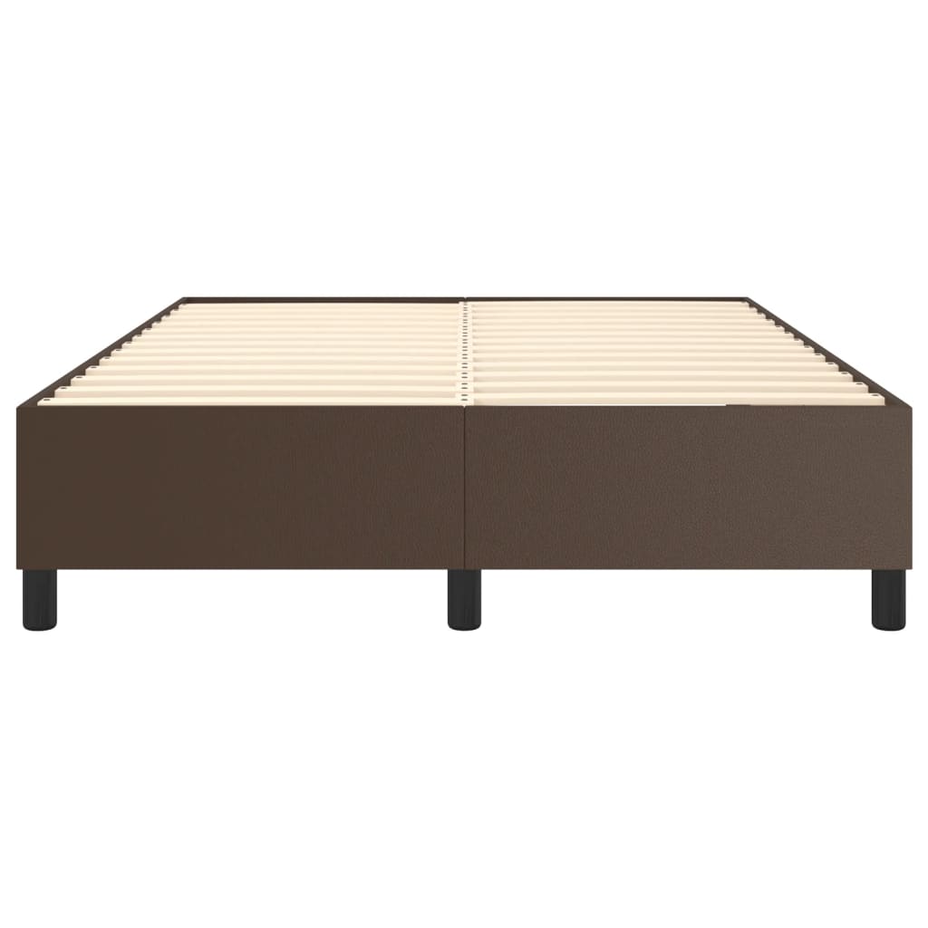Boxspring bed kunstleer bruin 140x190 cm is nu te koop bij PeponiXL, paradijselijk wonen!