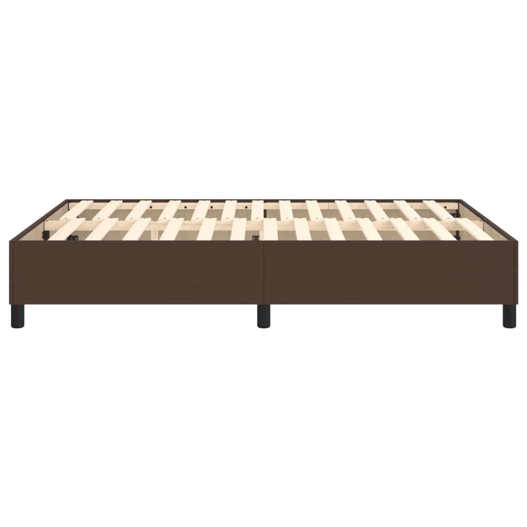 Boxspring bed kunstleer bruin 140x190 cm is nu te koop bij PeponiXL, paradijselijk wonen!