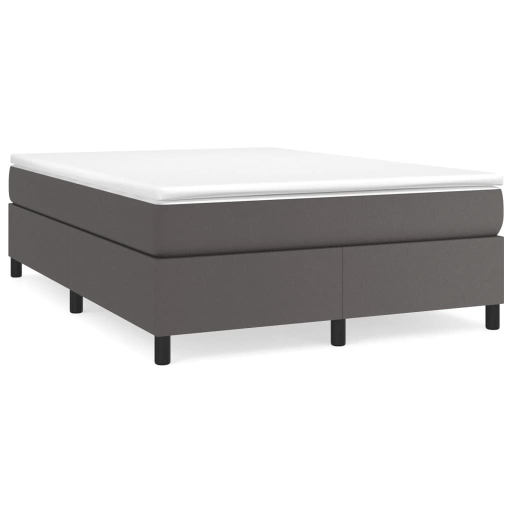 Boxspring bed kunstleer grijs 140x190 cm is nu te koop bij PeponiXL, paradijselijk wonen!