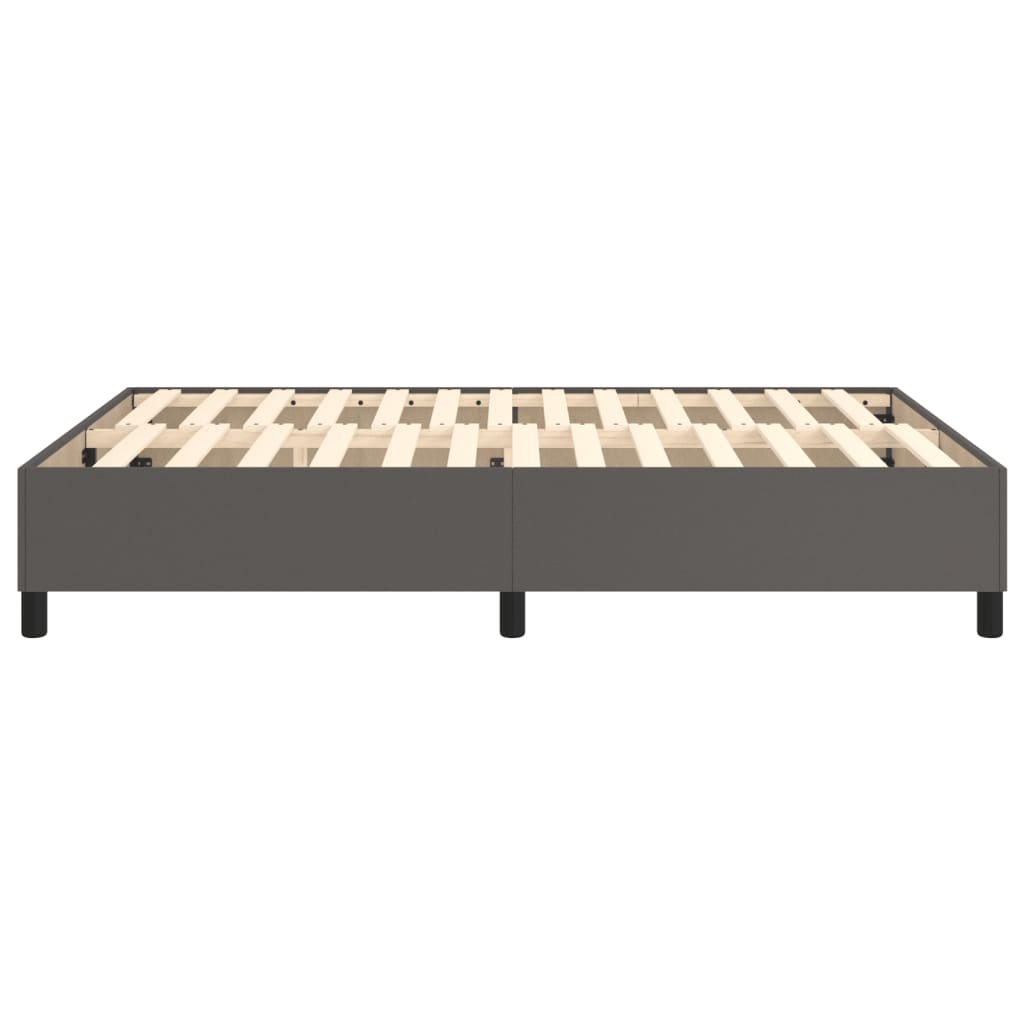 Boxspring bed kunstleer grijs 140x190 cm is nu te koop bij PeponiXL, paradijselijk wonen!