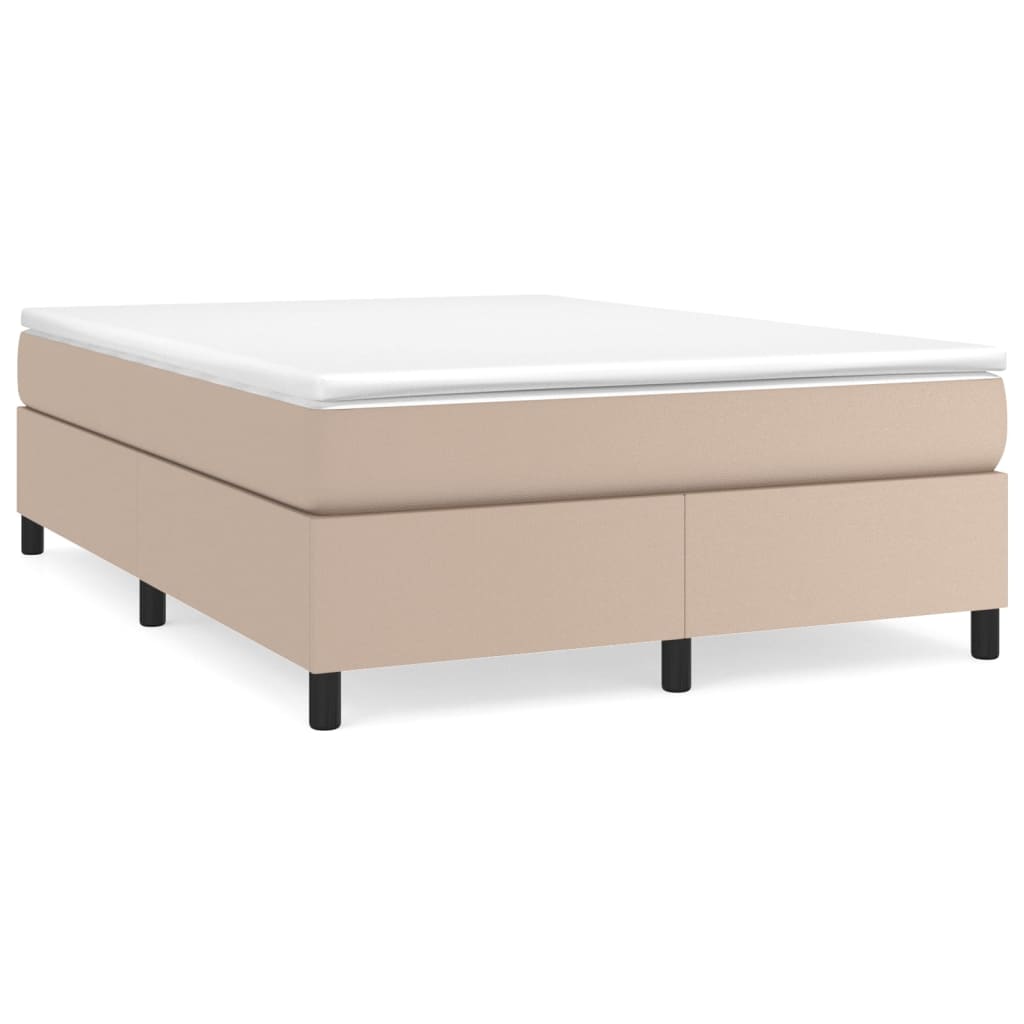 Boxspring bed kunstleer cappuccinokleurig 140x190 cm is nu te koop bij PeponiXL, paradijselijk wonen!