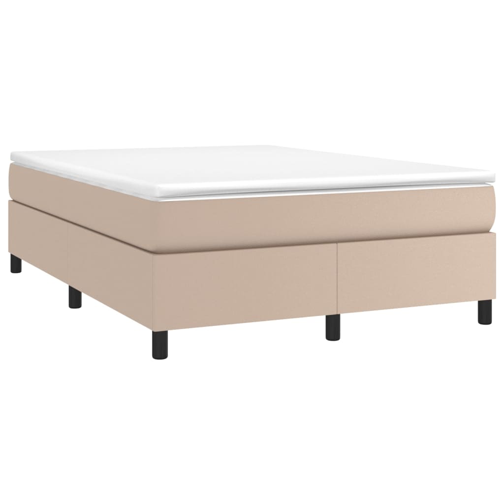 Boxspring bed kunstleer cappuccinokleurig 140x190 cm is nu te koop bij PeponiXL, paradijselijk wonen!