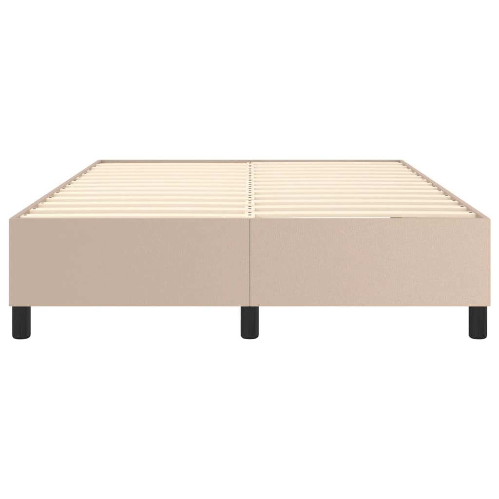 Boxspring bed kunstleer cappuccinokleurig 140x190 cm is nu te koop bij PeponiXL, paradijselijk wonen!