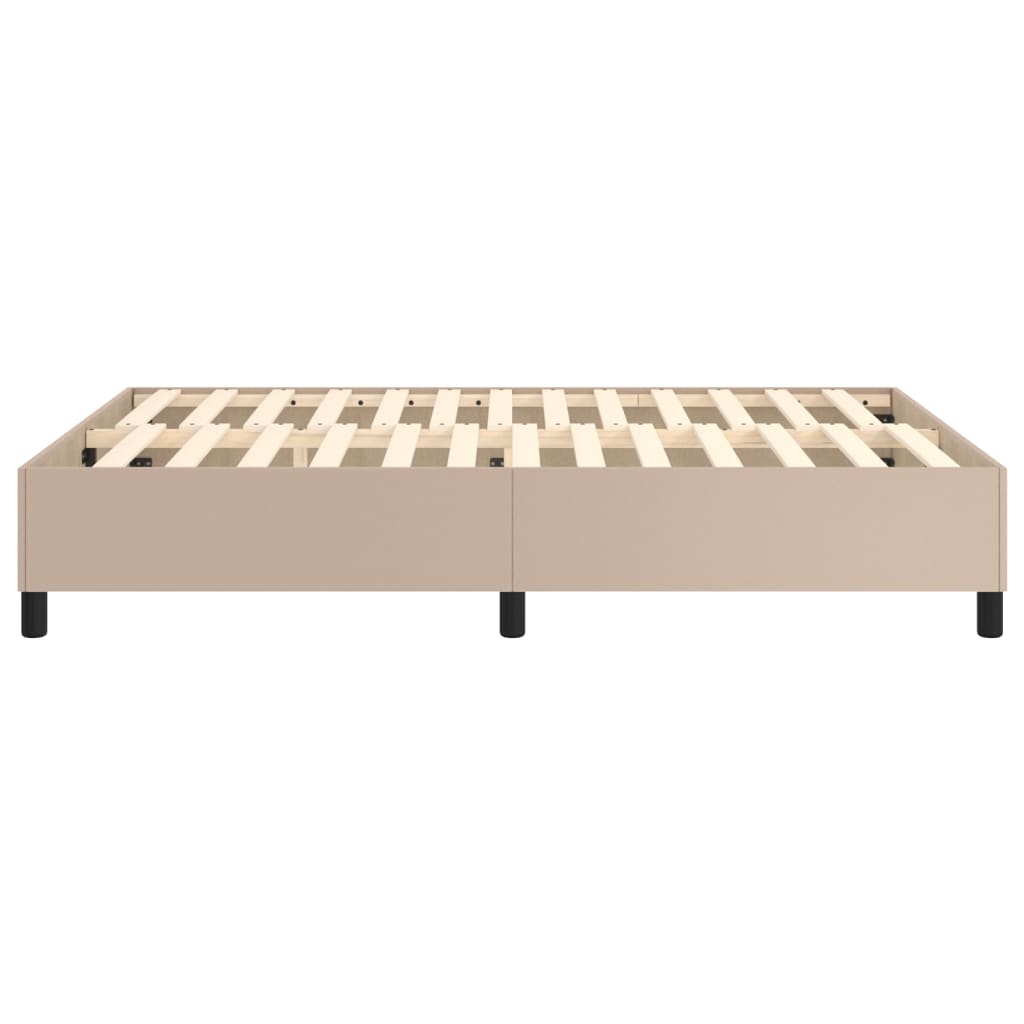 Boxspring bed kunstleer cappuccinokleurig 140x190 cm is nu te koop bij PeponiXL, paradijselijk wonen!