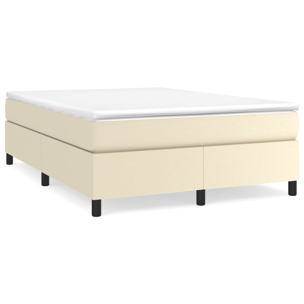 Boxspring bed kunstleer crèmekleurig 140x200 cm is nu te koop bij PeponiXL, paradijselijk wonen!