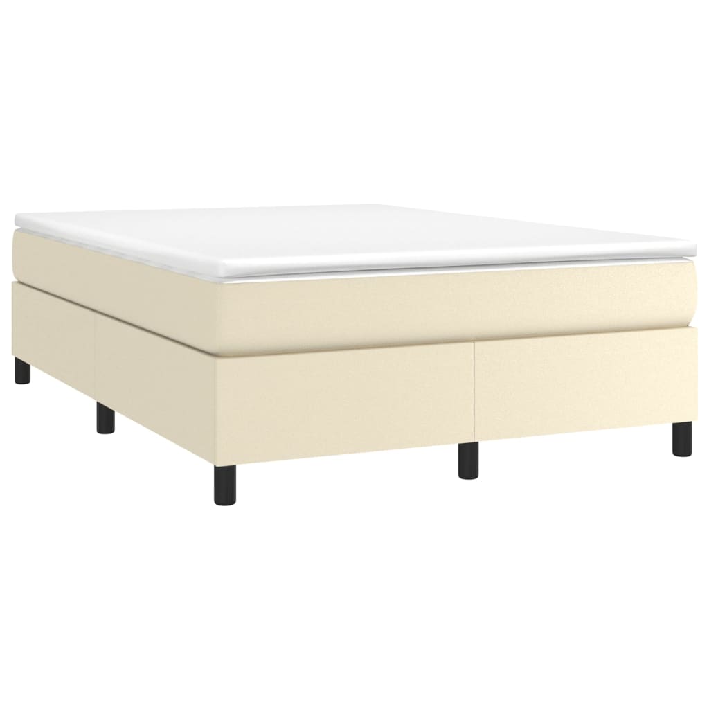 Boxspring bed kunstleer crèmekleurig 140x200 cm is nu te koop bij PeponiXL, paradijselijk wonen!