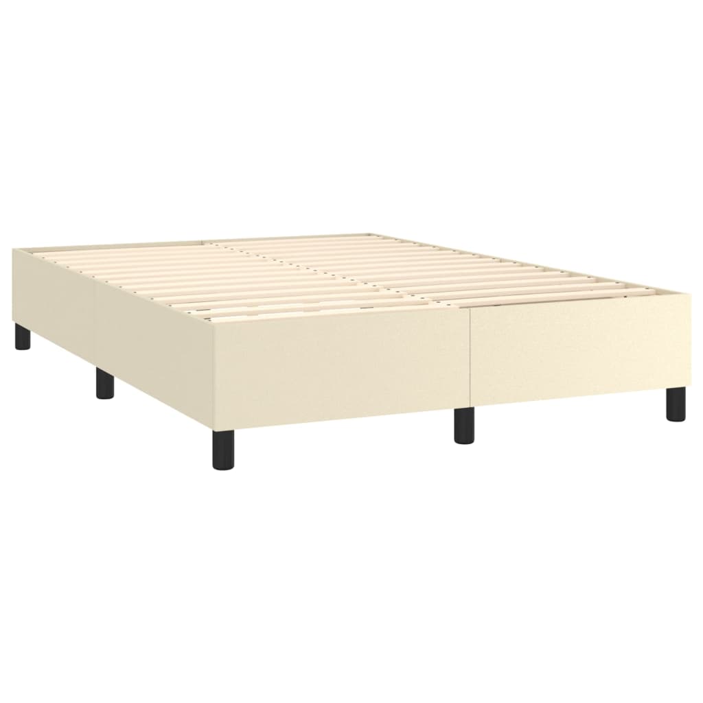 Boxspring bed kunstleer crèmekleurig 140x200 cm is nu te koop bij PeponiXL, paradijselijk wonen!
