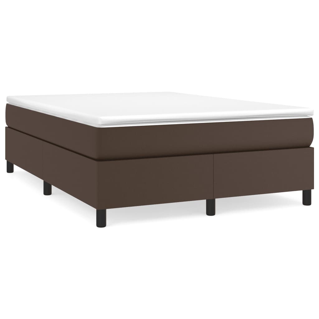 Boxspring bed kunstleer bruin 140x200 cm is nu te koop bij PeponiXL, paradijselijk wonen!