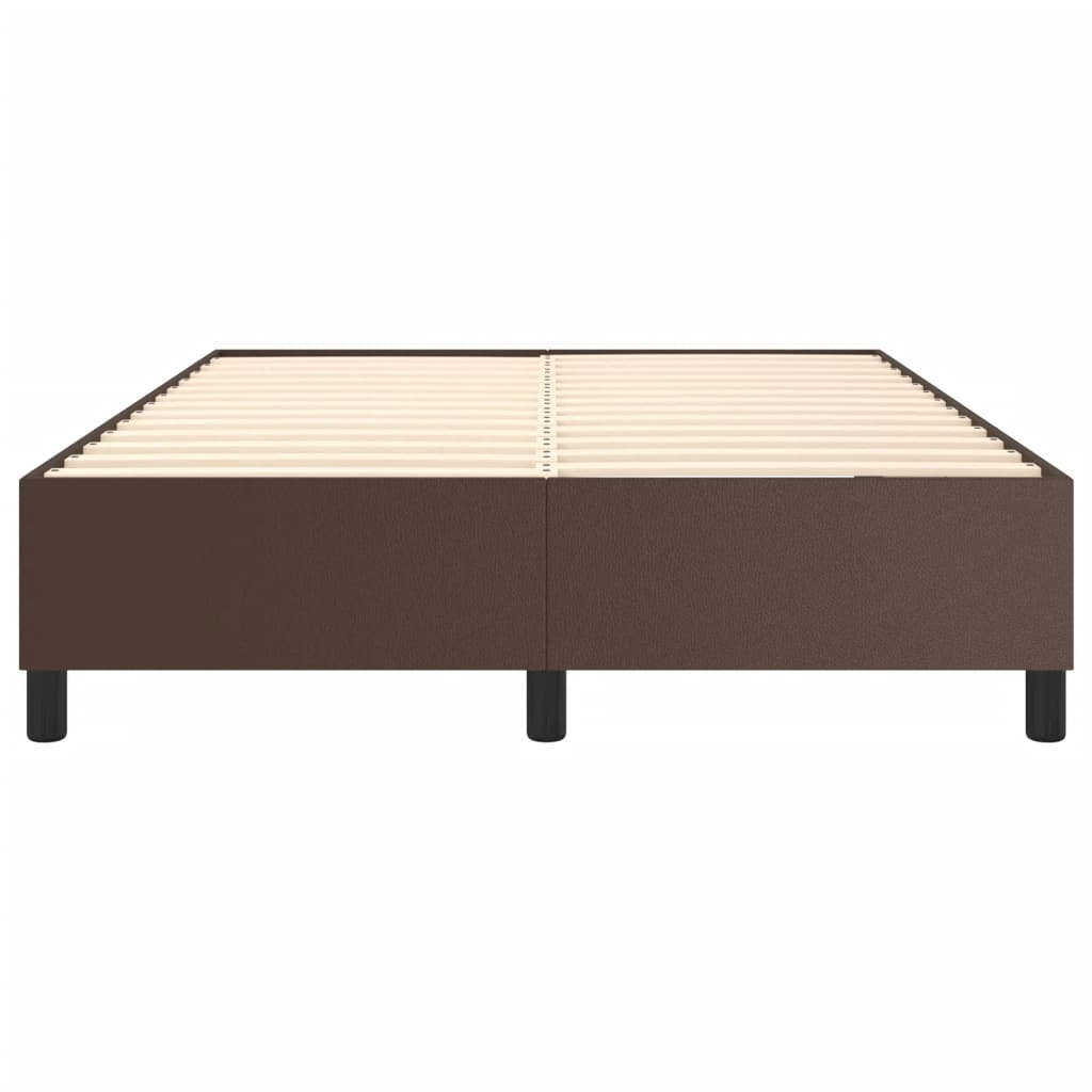 Boxspring bed kunstleer bruin 140x200 cm is nu te koop bij PeponiXL, paradijselijk wonen!