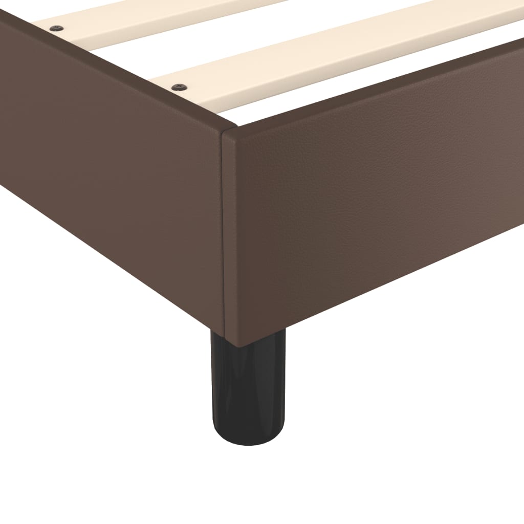 Boxspring bed kunstleer bruin 140x200 cm is nu te koop bij PeponiXL, paradijselijk wonen!