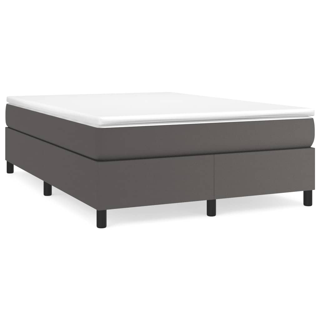 Boxspring bed kunstleer grijs 140x200 cm is nu te koop bij PeponiXL, paradijselijk wonen!
