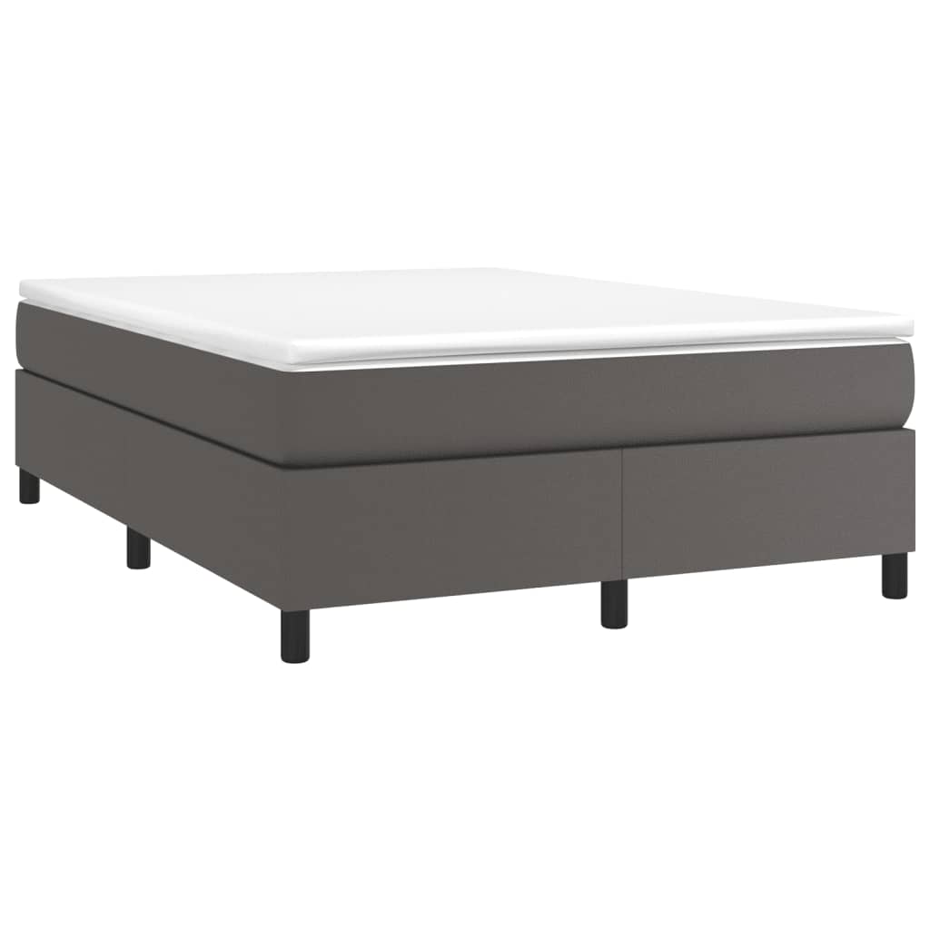 Boxspring bed kunstleer grijs 140x200 cm is nu te koop bij PeponiXL, paradijselijk wonen!