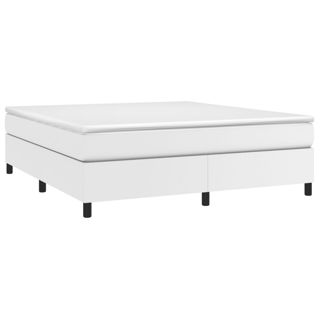 Boxspring bed kunstleer wit 160x200 cm is nu te koop bij PeponiXL, paradijselijk wonen!