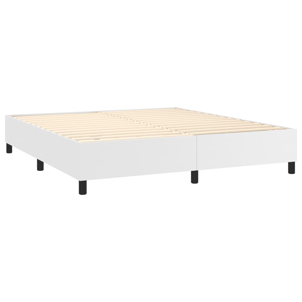 Boxspring bed kunstleer wit 160x200 cm is nu te koop bij PeponiXL, paradijselijk wonen!