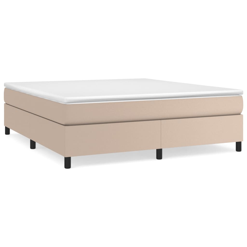 Boxspring bed kunstleer cappuccinokleurig 160x200 cm is nu te koop bij PeponiXL, paradijselijk wonen!