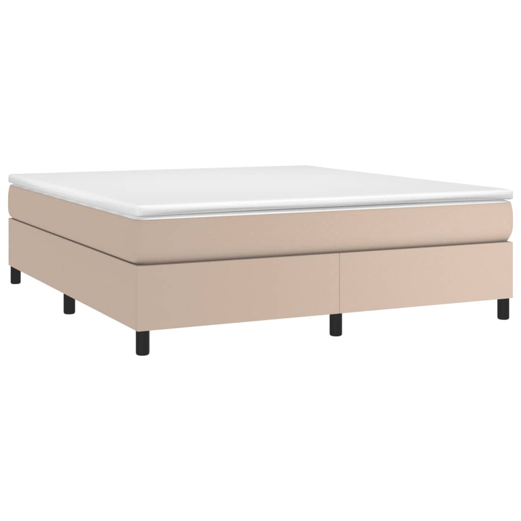 Boxspring bed kunstleer cappuccinokleurig 160x200 cm is nu te koop bij PeponiXL, paradijselijk wonen!