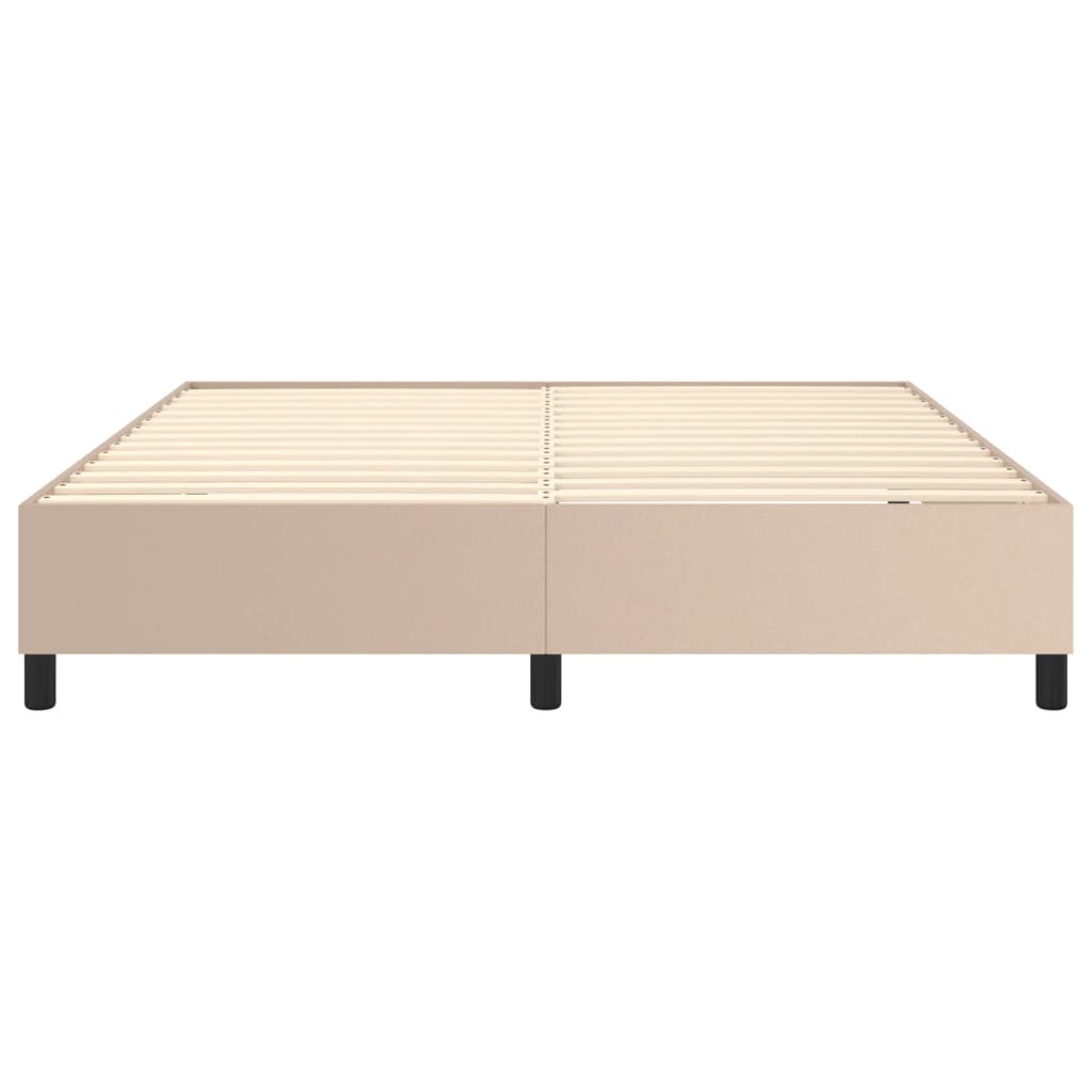 Boxspring bed kunstleer cappuccinokleurig 160x200 cm is nu te koop bij PeponiXL, paradijselijk wonen!