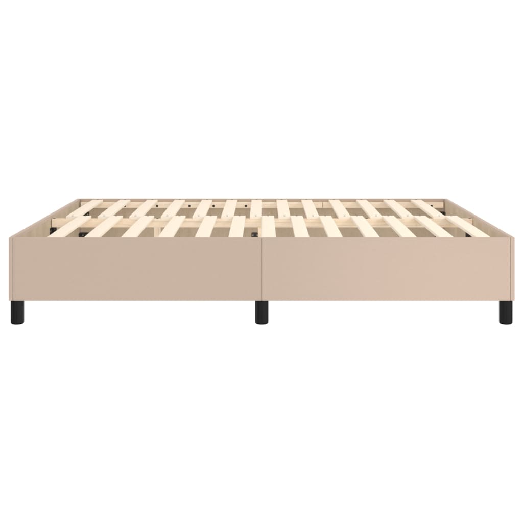 Boxspring bed kunstleer cappuccinokleurig 160x200 cm is nu te koop bij PeponiXL, paradijselijk wonen!