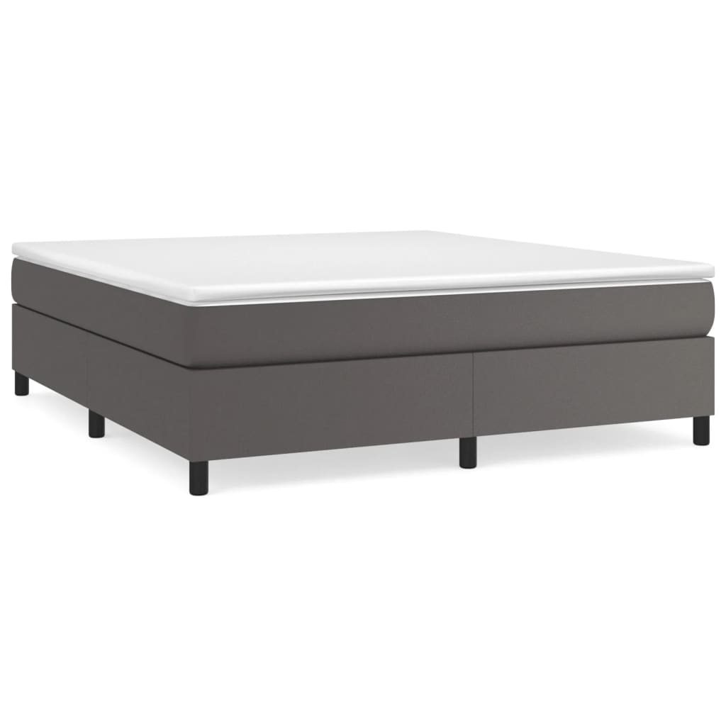 Boxspring bed kunstleer grijs 180x200 cm is nu te koop bij PeponiXL, paradijselijk wonen!