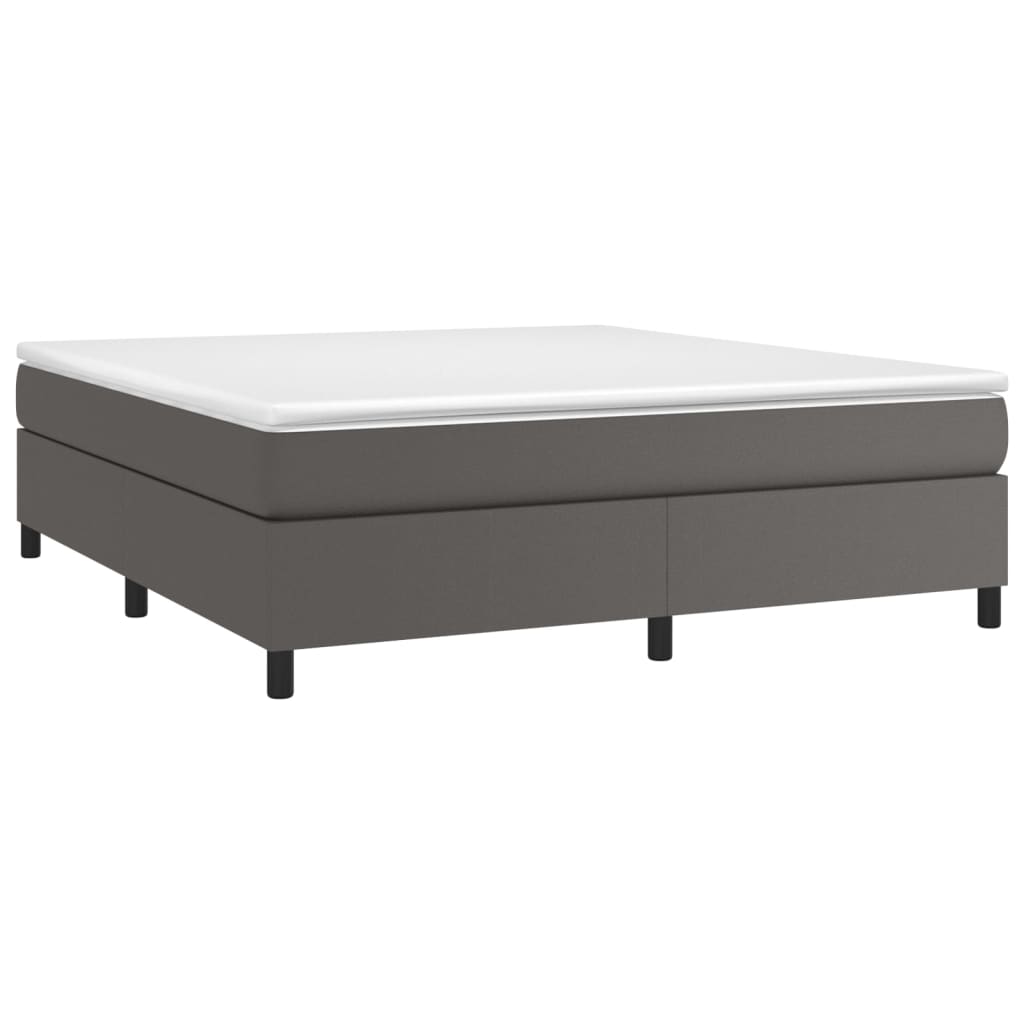 Boxspring bed kunstleer grijs 180x200 cm is nu te koop bij PeponiXL, paradijselijk wonen!