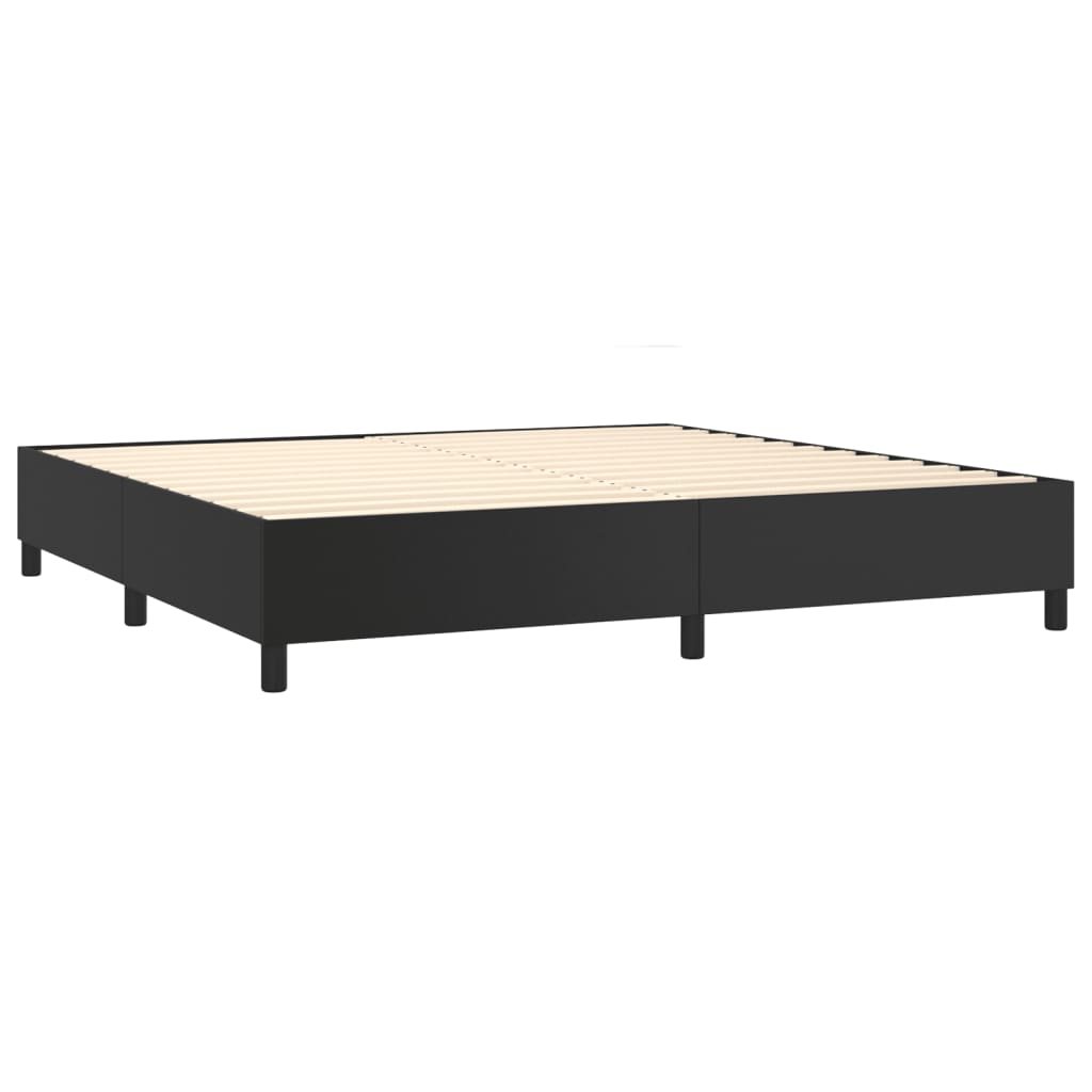Boxspring bed kunstleer zwart 200x200 cm is nu te koop bij PeponiXL, paradijselijk wonen!