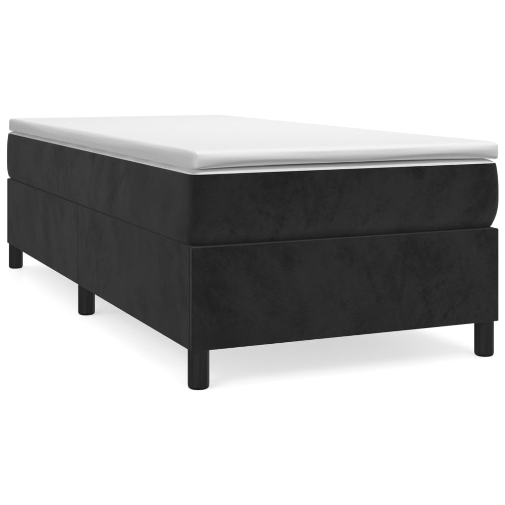 Boxspring bed fluweel zwart 80x200 cm is nu te koop bij PeponiXL, paradijselijk wonen!
